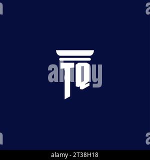 TQ Initial Monogramm Logo Design für Anwaltskanzlei Stock Vektor