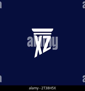 XZ Initial Monogramm Logo Design für Anwaltskanzlei Stock Vektor