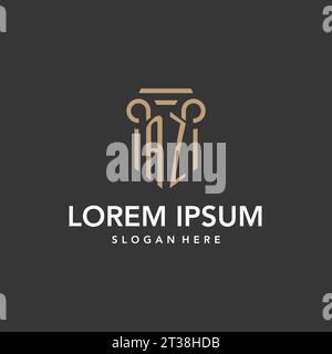 AZ-Logo-Monogramm mit Vektor im Säulenstil Stock Vektor