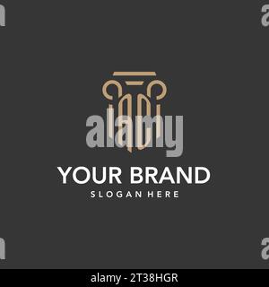 AC-Logo-Monogramm mit Vektor im Säulendesign Stock Vektor
