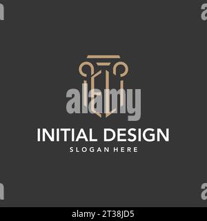EL-Logo-Monogramm mit Vektor im Säulenstil Stock Vektor