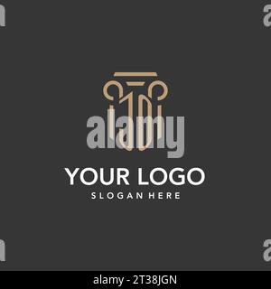 JO-Logo-Monogramm mit Vektor im Säulenstil Stock Vektor