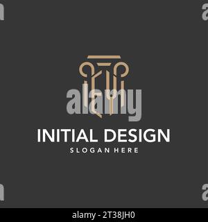 Monogramm mit EY-Logo und Vektor im Säulendesign Stock Vektor