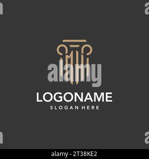 Monogramm mit MH-Logo und Vektor im Säulenstil Stock Vektor