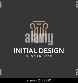 OY-Logo-Monogramm mit Vektor im Säulendesign Stock Vektor