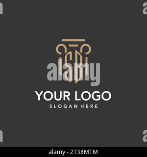 SB-Logo-Monogramm mit Vektor im Säulenstil Stock Vektor