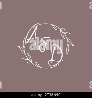 AD Hochzeit Initialen Monogramm Logo Ideen Vektorgrafik Stock Vektor