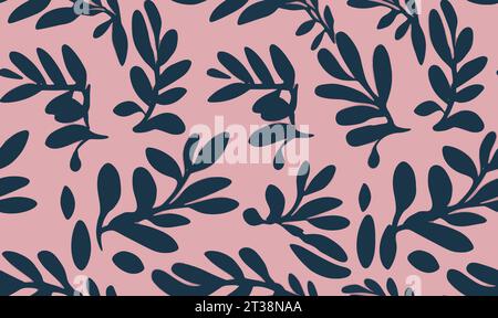 Blumenmuster aus abstrakten organischen Blattformen. Nahtloses modernes Muster Stock Vektor