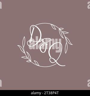 DQ Hochzeitsinitialen Monogramm Logo Ideen Vektor Grafik Stock Vektor