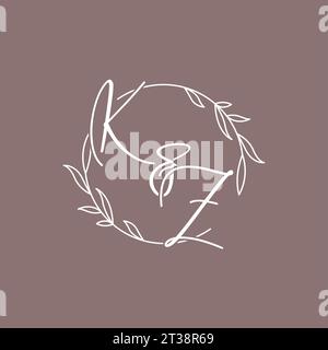 KZ Hochzeit Initialen Monogramm Logo Ideen Vektor Grafik Stock Vektor