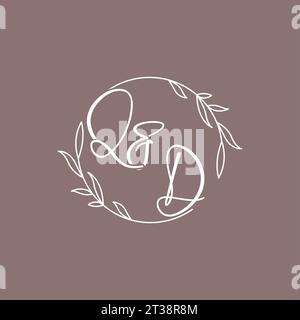 QD Hochzeitsinitialen Monogramm Logo Ideen Vektorgrafik Stock Vektor