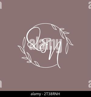 QN Hochzeitsinitialen Monogramm Logo Ideen Vektor Grafik Stock Vektor