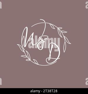 WD Hochzeit Initialen Monogramm Logo Ideen Vektor Grafik Stock Vektor