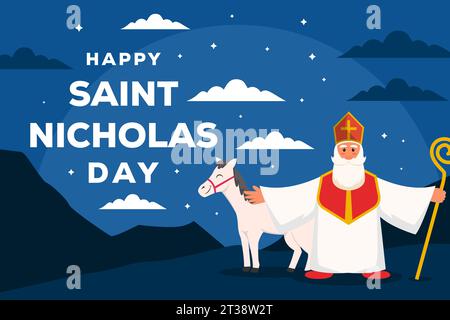 Vektor Happy saint nikolaus Tag Hintergrund Illustration Stock Vektor