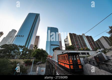 Die Angels Flight Railway in Downtown Los Angeles, Kalifornien Stockfoto
