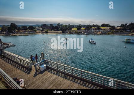 Monterey Bay von den Decks der Old Fisherman's Wharf - Kalifornien Stockfoto