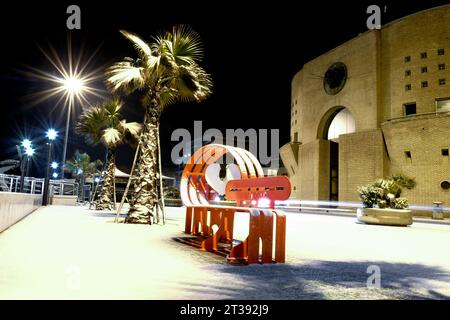 Pier Francavilla al Mare mit Schnee bedeckt Stockfoto