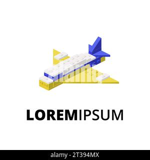 Flugzeuglogo für Druck und Design. Vektorabbildung. Stock Vektor