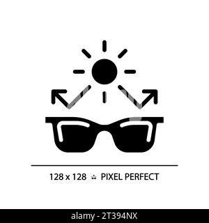 Einfache 2D-Sonnenbrille im Glyph-Stil in Schwarz Stock Vektor