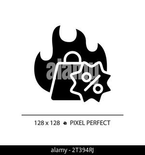 2D Solid Glyphe Stil Hot Deal Shopping Symbol Stock Vektor