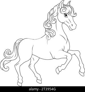 Pferdekartoon Niedliche Tierfigur Stock Vektor