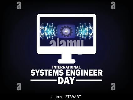 International Systems Engineer Day. Urlaubskonzept. Vorlage für Hintergrund, Banner, Karte, Poster mit Textbeschriftung. Vektorabbildung. Stock Vektor