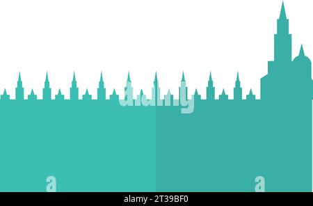 Einfache blaue flache Zeichnung des KREML, MOSKAU Stock Vektor