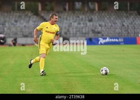 Das Fußballspiel der All Stars Romania und Galatasaray Legends während des Sports Festival 2023 in Cluj-Napoca am 2. Juni 2023. Stockfoto