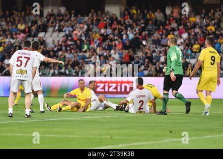 Das Fußballspiel der All Stars Romania und Galatasaray Legends während des Sports Festival 2023 in Cluj-Napoca am 2. Juni 2023. Stockfoto