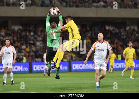 Das Fußballspiel der All Stars Romania und Galatasaray Legends während des Sports Festival 2023 in Cluj-Napoca am 2. Juni 2023. Stockfoto