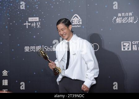 Der taiwanesische Schauspieler, Sänger, Rapper, Songwriter und Fernsehmoderator Hsueh Shih-Ling gewinnt beim 58. Go den besten Hauptdarsteller einer Fernsehserie Stockfoto