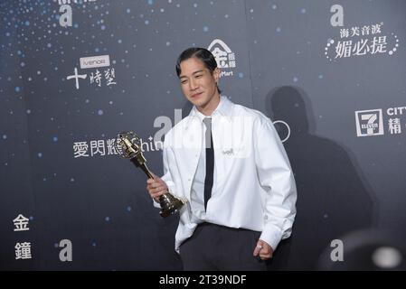 Der taiwanesische Schauspieler, Sänger, Rapper, Songwriter und Fernsehmoderator Hsueh Shih-Ling gewinnt beim 58. Go den besten Hauptdarsteller einer Fernsehserie Stockfoto