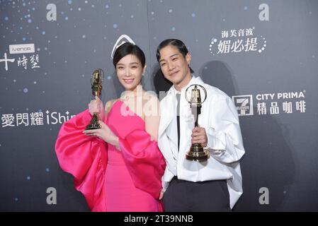 Der taiwanesische Schauspieler, Sänger, Rapper, Songwriter und Fernsehmoderator Hsueh Shih-Ling gewinnt beim 58. Go den besten Hauptdarsteller einer Fernsehserie Stockfoto