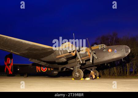 Handley Page, Halifax, Freitag, 13., Replica, Yorkshire Air Museum, Elvington. Stockfoto