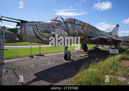 Sukhoi, SU-17-M Fitter C, 23 Red, Hawarden, Chester Airport, Flint, Nordwales, Stockfoto