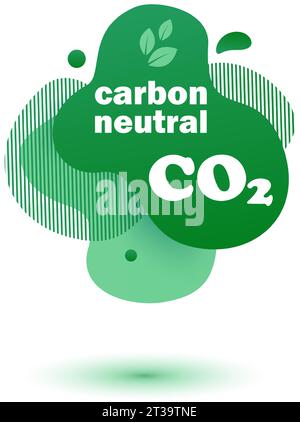 Neutraler CO2-Stempel. Stiker-neutrale Kohlenstoffdioxyd-Bilanz Stock Vektor