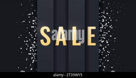 Luxuriöses horizontales Verkaufsbanner für Web und soziale Medien. Stock Vektor