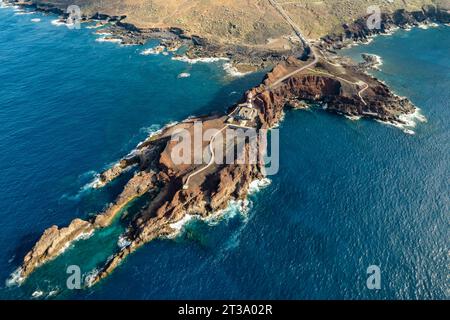 Luftaufnahme des Leuchtturms Punta de Teno auf Teneriffa, Spanien Stockfoto