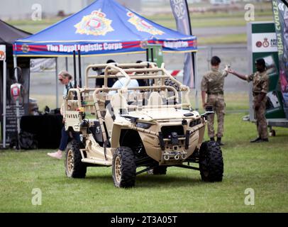 Die Polaris M-RZR-4, im Einsatz mit UK SpecOps und den Royal Marines, auf der British Motor Show 2023 in Farnborough. Stockfoto