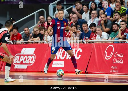 17. Oktober 2023 Murcia Spanien: Jean Pierre Guisel Costa, brasilianischer Spieler des FC Barcelona FS während des Spiels ElPozo Murcia FS gegen Barcelona FS Stockfoto