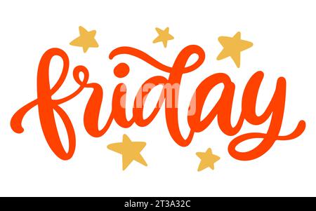 Freitag moderne handgeschriebene Pinselschrift Stock Vektor