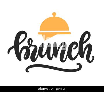 Brunch Kalligrafie Vektor-Logo-Einladung Stock Vektor