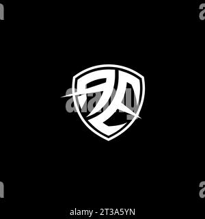 AE-Logo mit Monogramm-Emblem und Design-Ideen für Schildform Stock Vektor