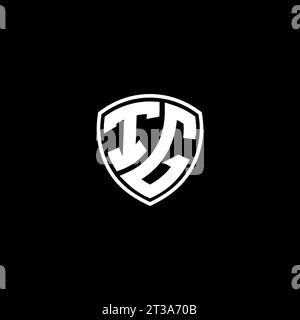 IG-Logo-Monogramm-Emblem-Stil mit Design-Ideen in Schildform Stock Vektor