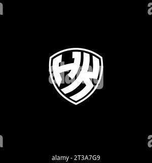 HK-Logo mit Monogramm-Emblem und Design-Ideen für Schildform Stock Vektor