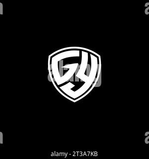 GY-Logo mit Monogramm-Emblem und Design-Ideen in Schildform Stock Vektor