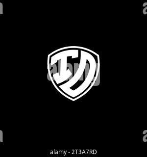 ID-Logo-Monogramm-Emblem-Stil mit Design-Ideen in Schildform Stock Vektor