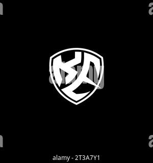 KE-Logo mit Monogramm-Emblem und Design-Ideen in Schildform Stock Vektor