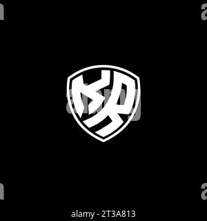 KR-Logo mit Monogramm-Emblem und Design-Ideen für Schildform Stock Vektor