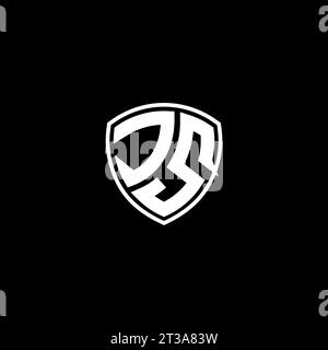 JS-Logo-Monogramm-Emblem-Stil mit Design-Ideen in Schildform Stock Vektor